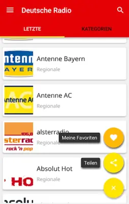 Deutsche Radios android App screenshot 1